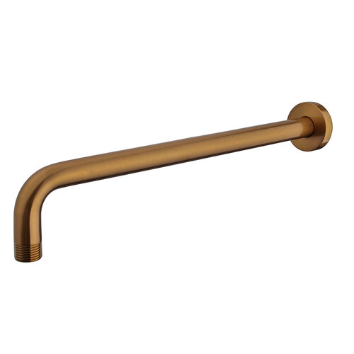 Douchearm Rond Gebogen BWS Karsten Met Muurbevestiging 35 cm Geborsteld Brons Koper 