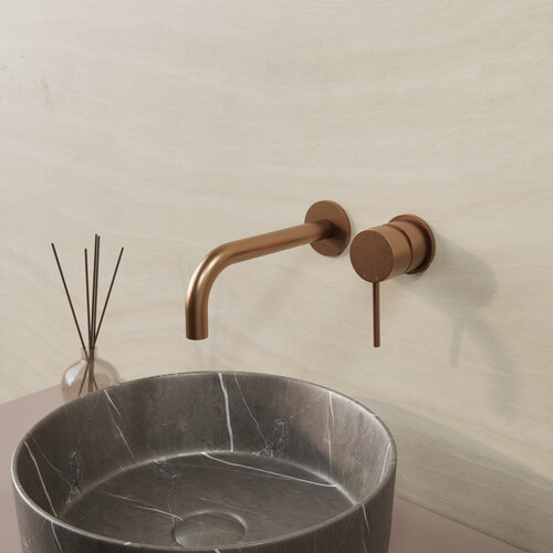 Afbouwdeel Eenhendel BWS Cemal Wastafelkraan Met Coldstart Geborsteld Brons Koper 