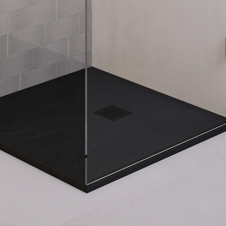 Afvoerrooster Mat Zwart t.b.v. Douchebak Relievo Crag