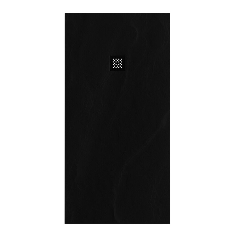 Douchebak Sanitop Just Creating Relievo Crag 90x180 cm Mat Zwart