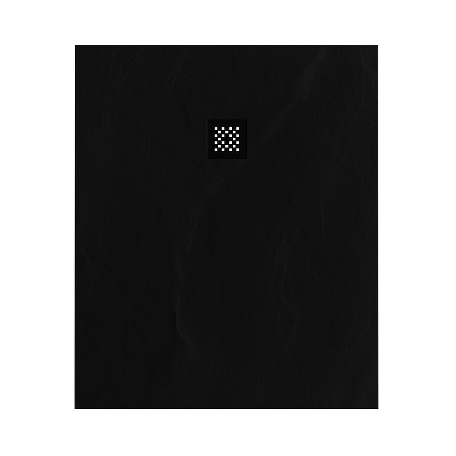 Douchebak Sanitop Just Creating Relievo Crag 100x120 cm Mat Zwart