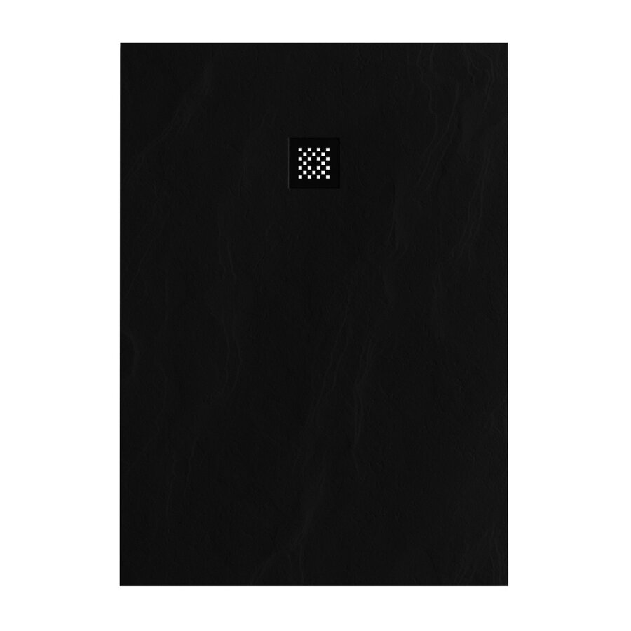 Douchebak Sanitop Just Creating Relievo Crag 100x140 cm Mat Zwart