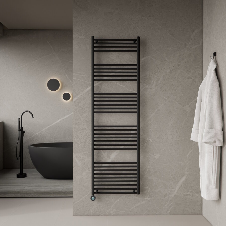 Elektrische Radiator BWS June 900W 180x55 cm 900W Mat Zwart