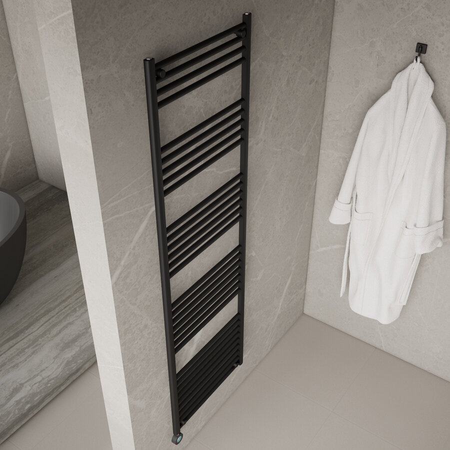 Elektrische Radiator BWS June 900W 180x55 cm 900W Mat Zwart