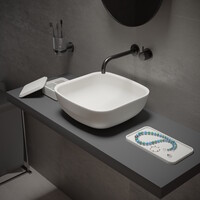 Opbouw Waskom Ideavit Solidpool 35x35x13 cm Solid Surface Mat Wit