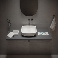 Opbouw Waskom Ideavit Solidpool 35x35x13 cm Solid Surface Mat Wit