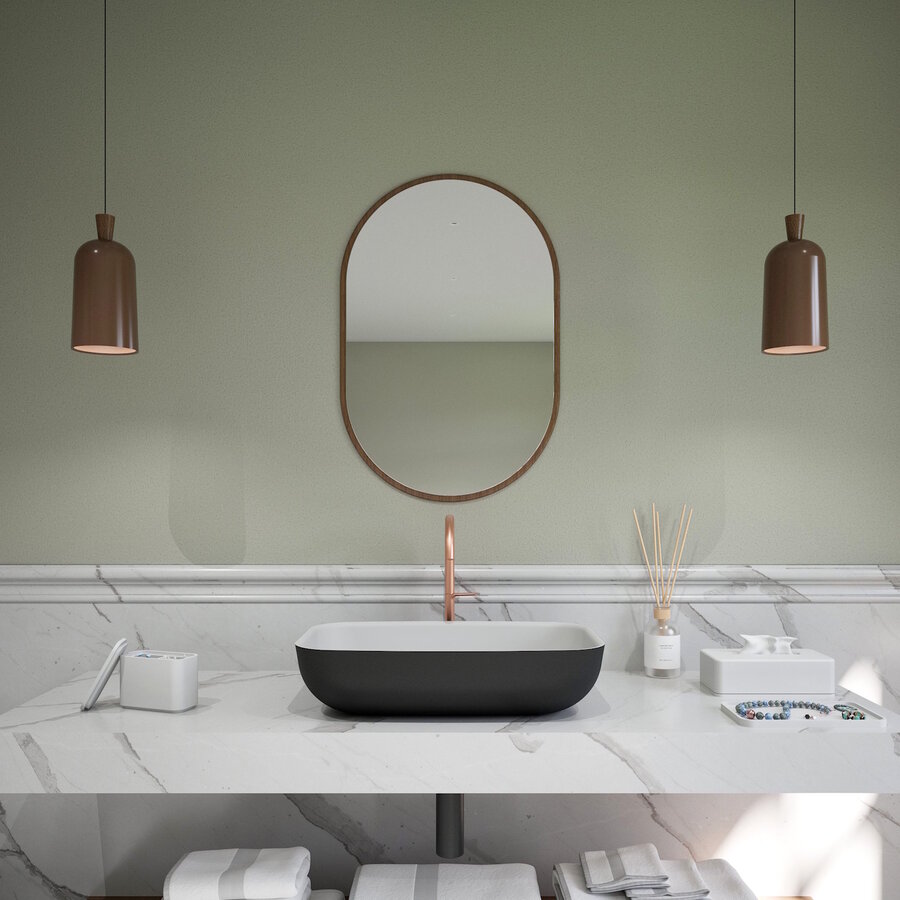 Opbouw Waskom Ideavit Solidpool 55x35x13 cm Solid Surface Mat Zwart