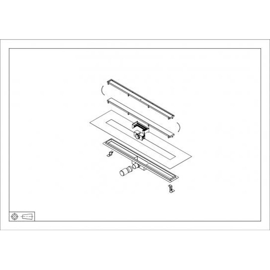 Douchegoot met Tegelrooster en Flens BWS Roos 80x7 Cm Gunmetal