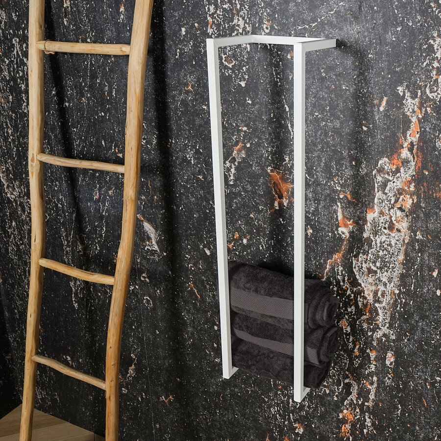 Handdoekenrek AQS Industrieel 95x25x20 cm Wit