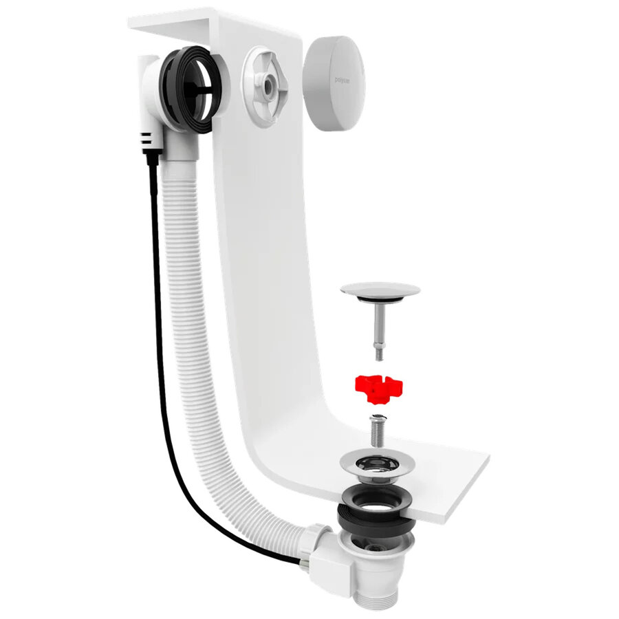 Badafvoercombinatie Polysan 80 cm  Met waste 72 mm Chrome