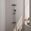Brauer Regendoucheset Opbouw Brauer Gunmetal Edition 30 cm Thermostatisch met Handdouche 3-Standen Geborsteld Gunmetal