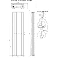 Designradiator Plieger Cavallino Retto Elektrisch 1000 Watt 180x45 cm Wit