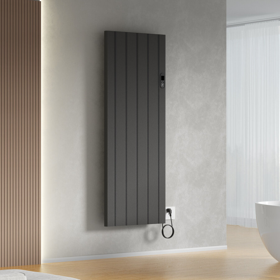 Elektrische Radiator BWS Boss 2.0 Met Wifi 2000W 160x60.8 cm Mat Zwart