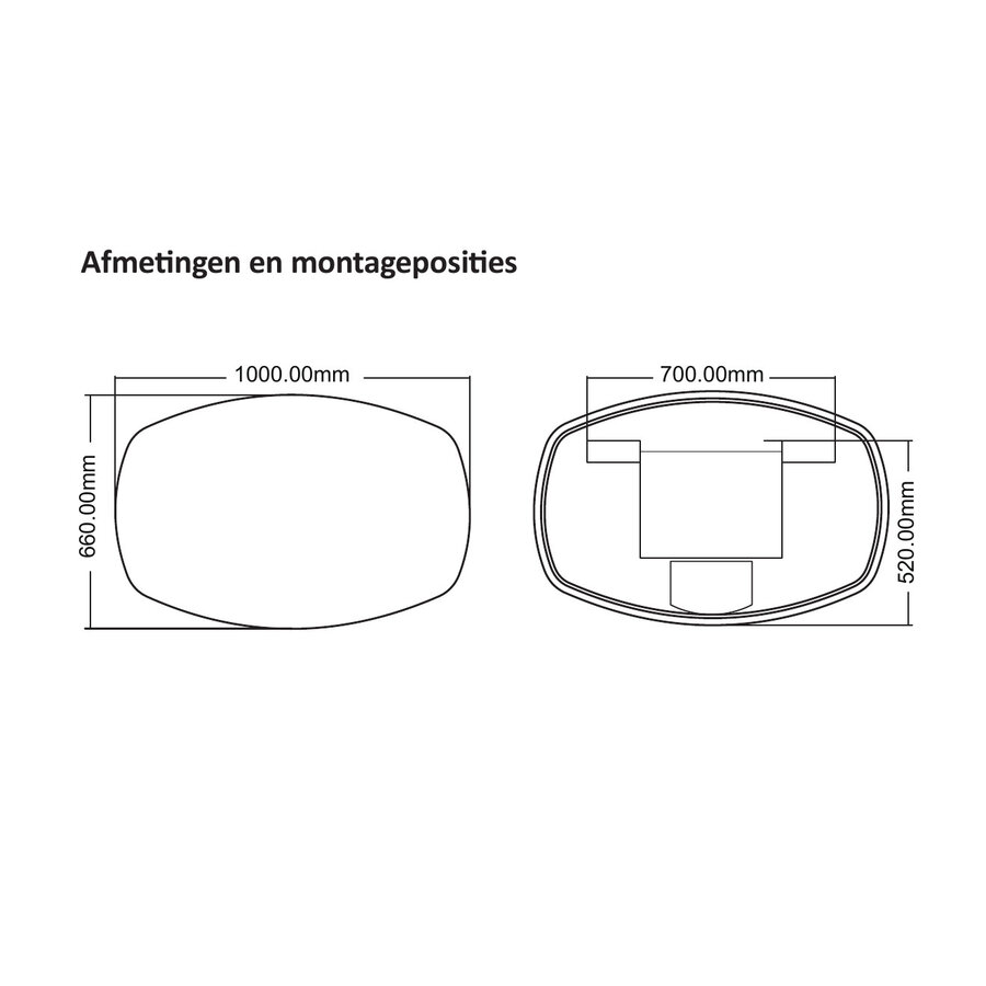 Badkamerspiegel BWS Torea 100x66cm Horizontaal LED