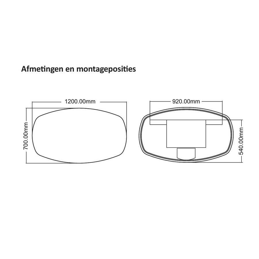 Badkamerspiegel BWS Torea 120x70cm Horizontaal LED