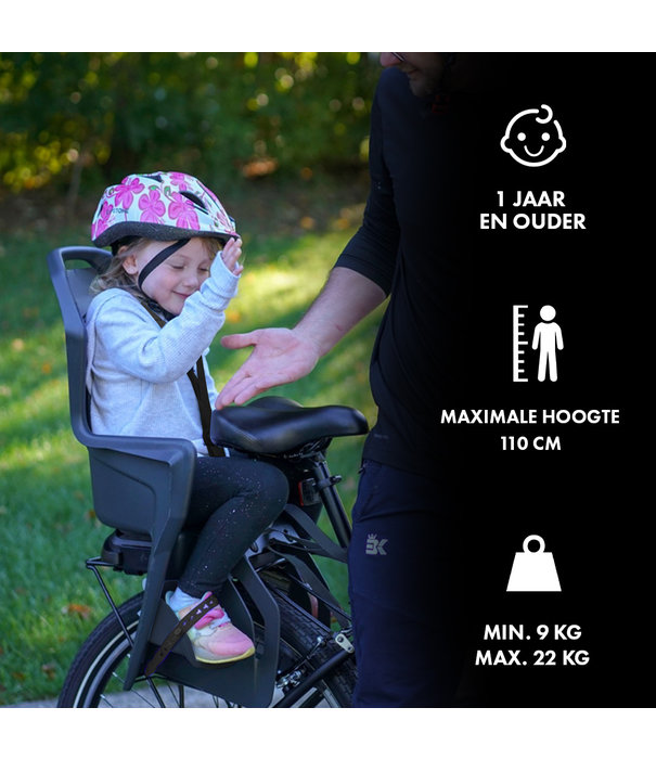 Brioso Bicycle Seat Rear - Tylny fotelik rowerowy - Fotelik dziecięcy rowerowy