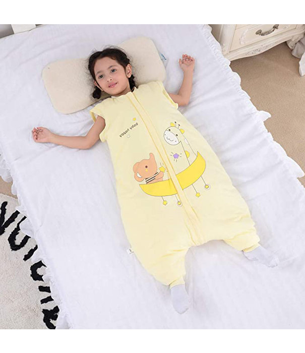 Deryan Baby Winter Sleeping Bag with zip-off sleeve - Yellow - Giraffe/Olfant