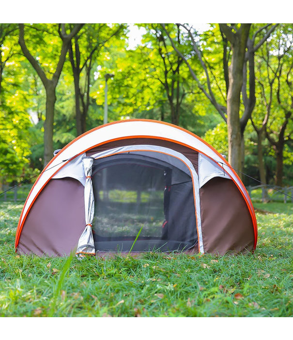 Fly Lab Luxury Pop Up Tent - namiot kempingowy - szary / pomarańczowy - 4 osoby