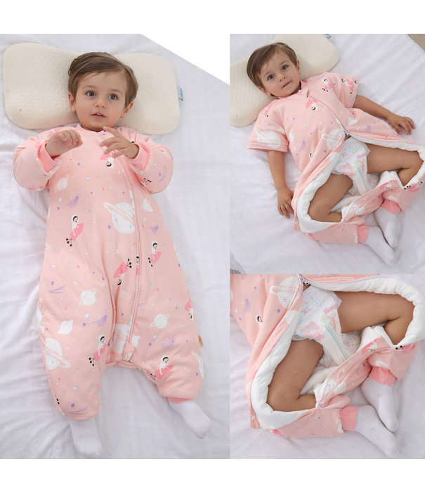 Deryan Baby Winterschlafsack mit abzippbarem Ärmel - Pink - Galaxy