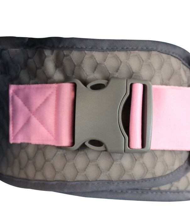 Porte-bébé ergonomique Fly Lab + poches de rangement - Rose/Gris