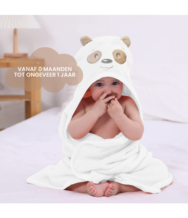 Fly Lab Multifunktionelt Baby Fleece Tæppe med hætte - Svøb - Tæppe 75x100 cm - Bjørn