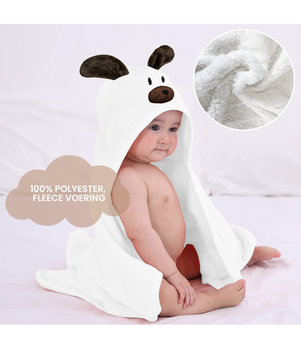 Fly Lab Multifunctional Baby Fleece Blanket with Hood - Swaddle Blanket - Blanket 75x100 cm - Rabbit - Brown