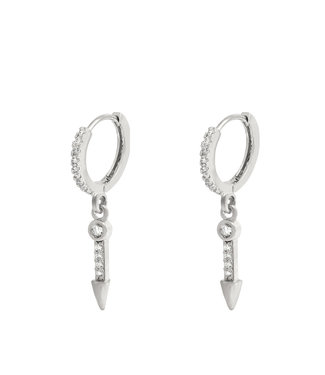 Silver Arrow Rhinestones Earrings