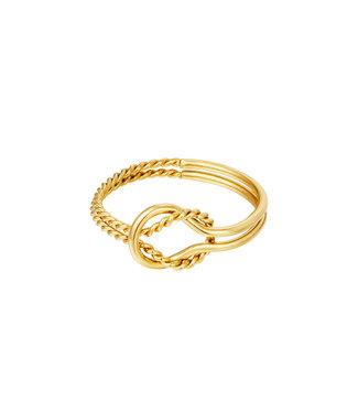 Gold Braided Circle Ring