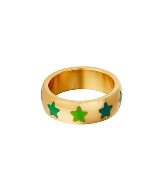 Colorful Stars Ring / Green