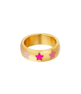 Colorful Stars Ring / Pink