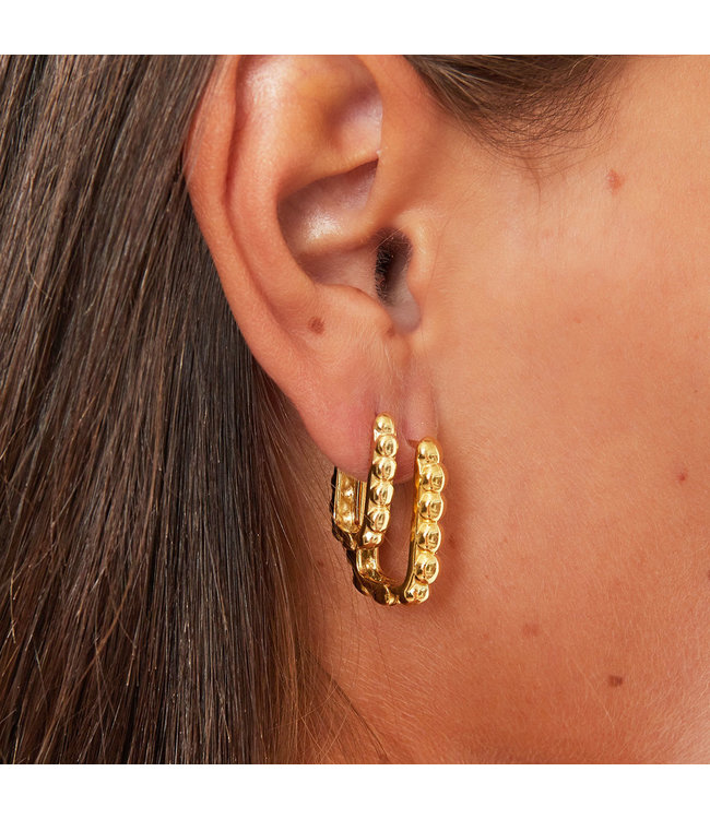 Bubble Rectangle Earrings