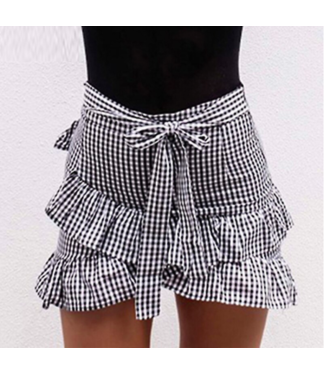 Checkerboard Ruffle Skirt