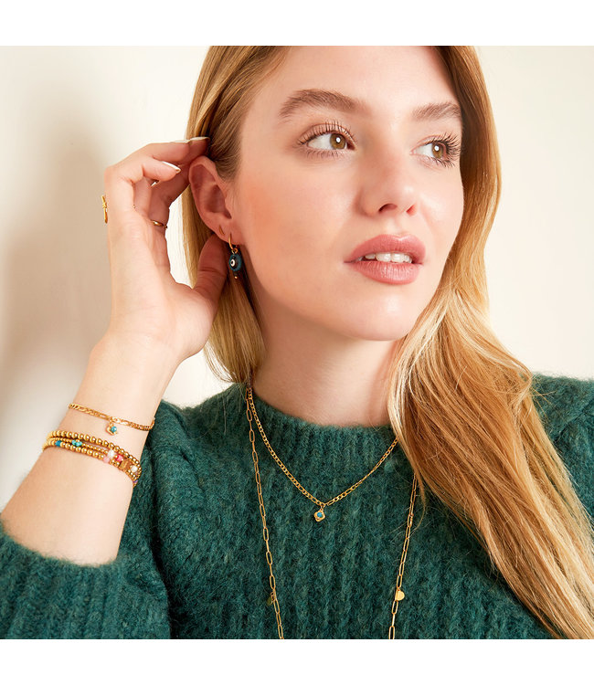 Gold Clover Figaro Necklace