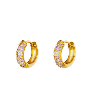 Gold Desire Hoops Earrings / Lilac