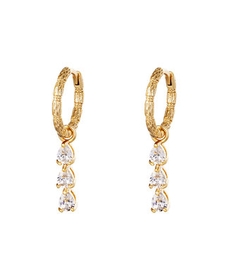 Diamonds in a Row Earrings / White