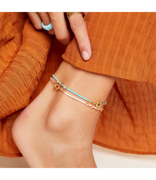 Colorful Beads Anklet / Blue