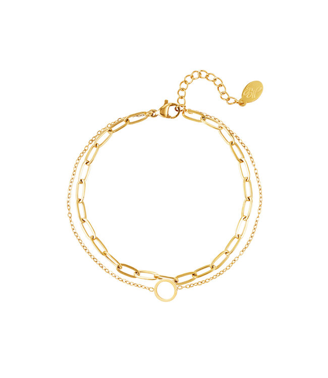 Gold Double Circle Bracelet