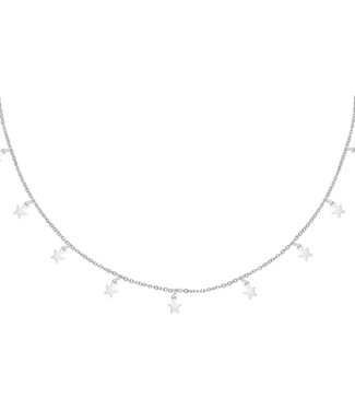 Silver Floating Stars Necklace