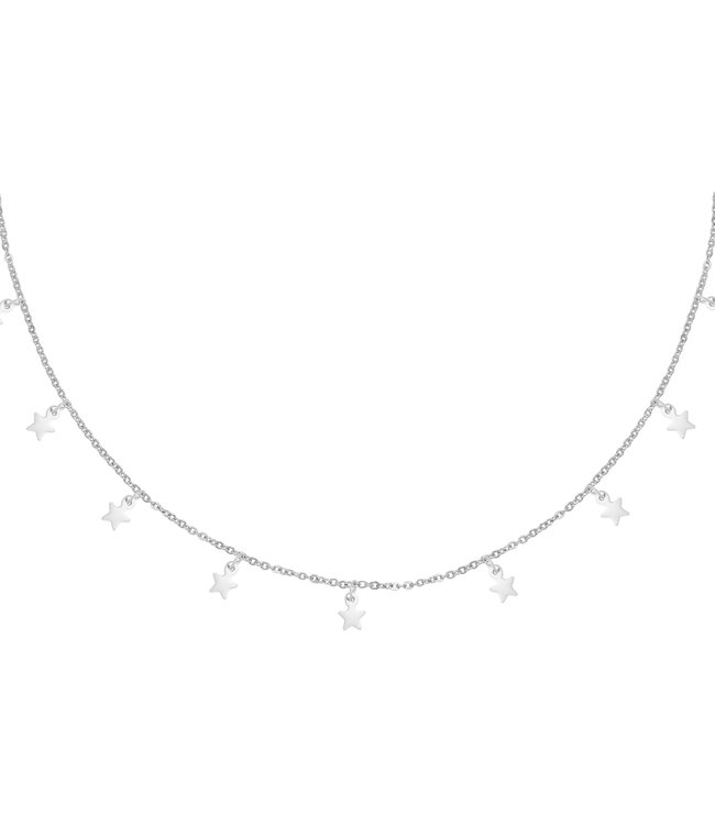 Silver Floating Stars Necklace