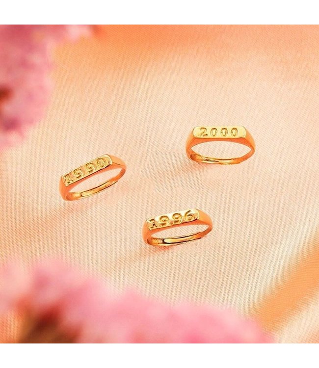 Gold Year of Birth Ring