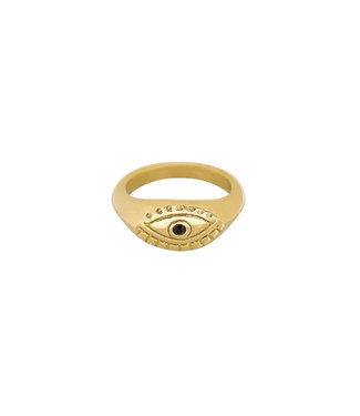 Gold Curious Eye Ring