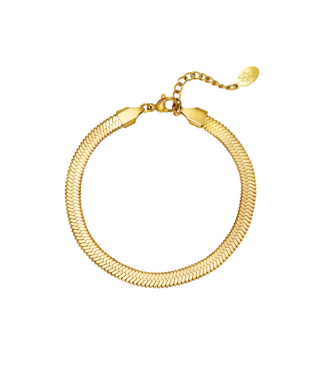 Gold Flat Chain Bracelet