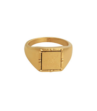 Gold Head up Signet Ring