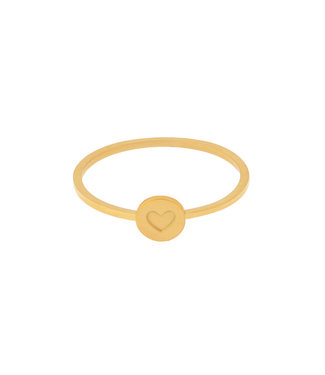 Gold Heart Coin Ring