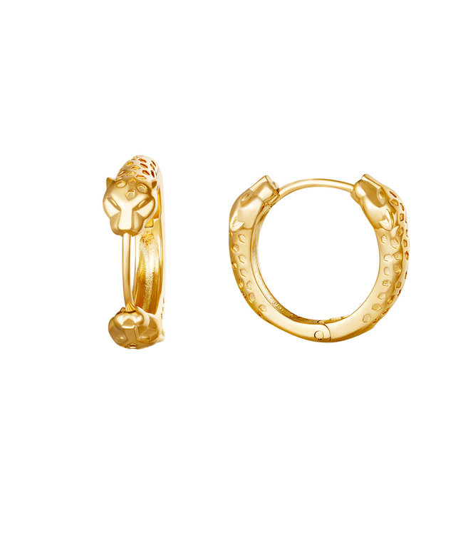 Panther Head Hoop Earrings