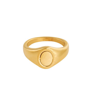 Gold Live Life Signet Ring