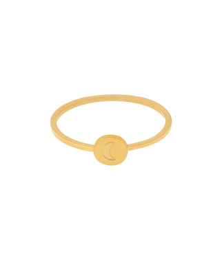 Gold Moon Coin Ring