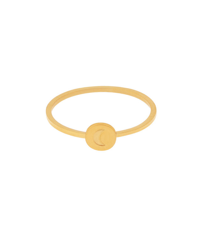 Gold Moon Coin Ring