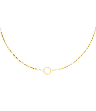 Gold Open Circle Necklace