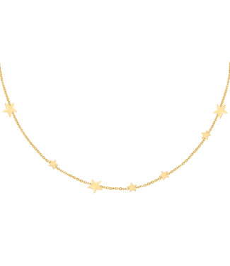 Gold Row of Stars Necklace